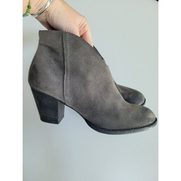 PAUL GREEN Gray Suede DELGADO Ankle Booties Leather Boots Size UK 7 US 9.5 - Picture 2 of 7